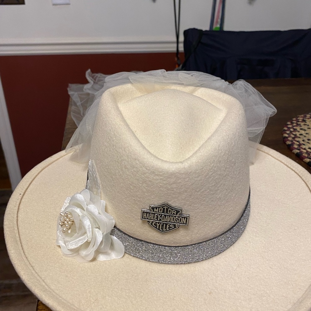 Harley Davidson wedding hat